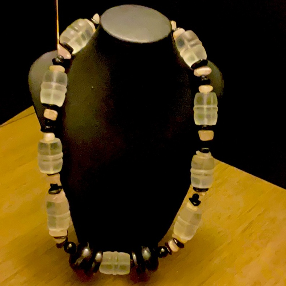 Black and White Beaded Necklace